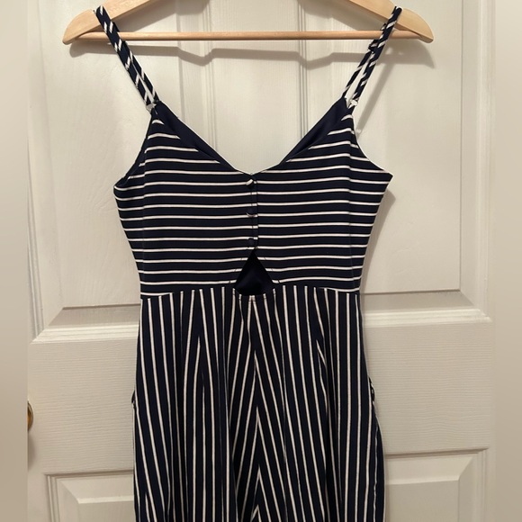 *SOLD* Navy Striped Jumpsuit - Picture 2 of 5